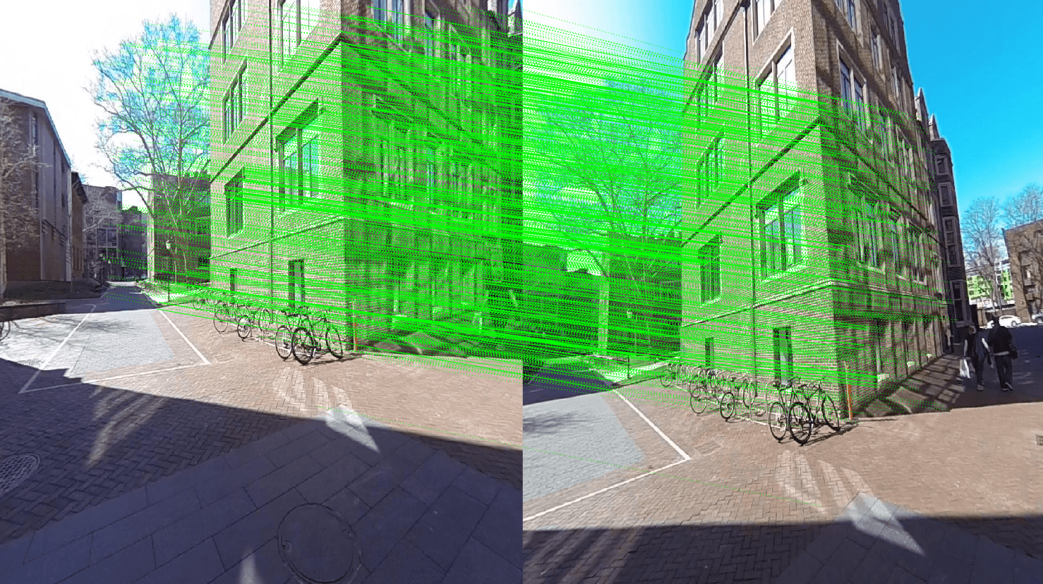 Keypoint mathing between two images with different views and lighting