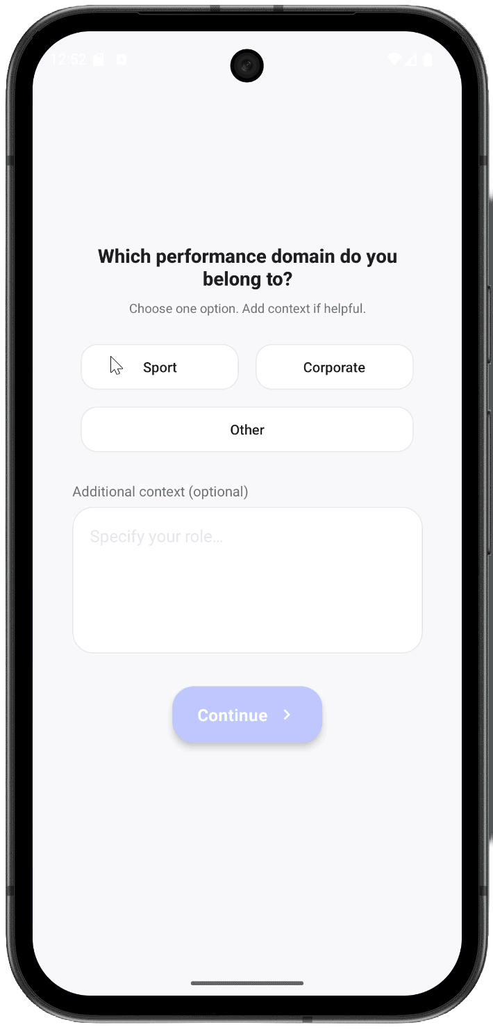 App transition while answer buttons are selected